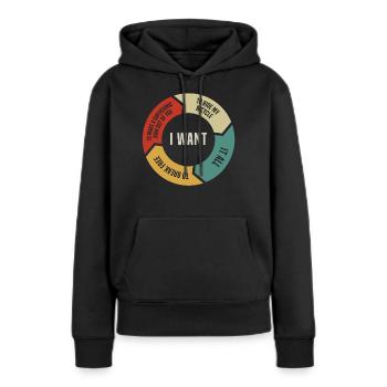 Musiktitel der 80 Retro Rate Chart, Musikfan - Frauen Premium Bio Hoodie - Schwarz - Vorne - Julia (174cm)