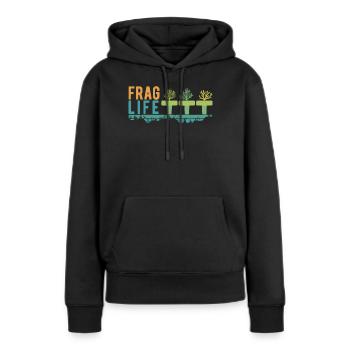 Ask Life Coral Aquarium & Aquarist, eau salée - Sweat à capuche Premium bio Femme - noir - Devant - Julia (174cm)