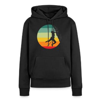 Escalade, escalade, rocher - Sweat à capuche Premium bio Femme - noir - Devant - Julia (174cm)