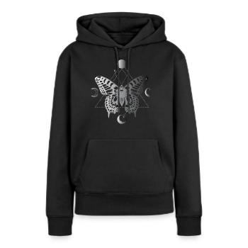 Phases de lune, mites, magie noire - Sweat à capuche Premium bio Femme - noir - Devant - Julia (174cm)