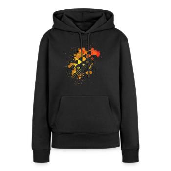 Idée cadeau bassiste bassiste bassiste - Sweat à capuche Premium bio Femme - noir - Devant - Julia (174cm)