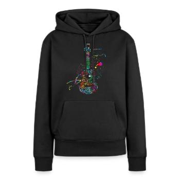 Guitares TShirt, guitariste et musique band - Sweat à capuche Premium bio Femme - noir - Devant - Julia (174cm)