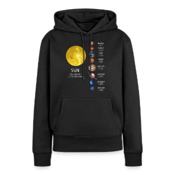 Sonnensystem, Planet, Planeten, Sonne, Erde - Frauen Premium Bio Hoodie - Schwarz - Vorne - Julia (174cm)