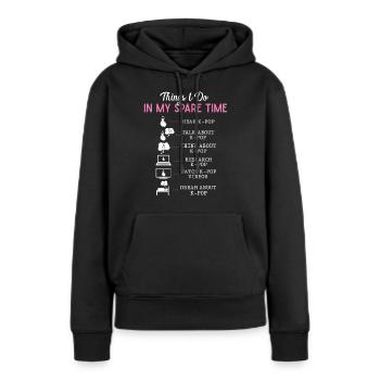 Loisirs KPOP - Sweat à capuche Premium bio Femme - noir - Devant - Julia (174cm)