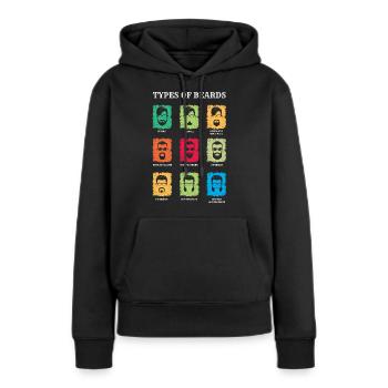 Types de barbes, barbe-cadeau, barbe - Sweat à capuche Premium bio Femme - noir - Devant - Julia (174cm)