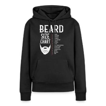 Tableau des tailles de barbe, barbe, longueur de la barbe - Sweat à capuche Premium bio Femme - noir - Devant - Julia (174cm)