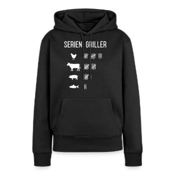 Griller, Griller, BBQ, Smoken, Grill - Sweat à capuche Premium bio Femme - noir - Devant - Julia (174cm)