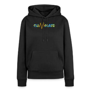 Climat battements de cœur, jour de la Terre, Énergie propre - Sweat à capuche Premium bio Femme - noir - Devant - Julia (174cm)