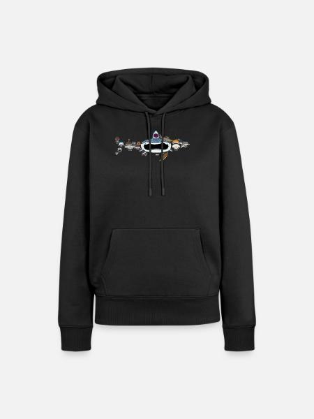 Hai, Haie, Haiarten als Hai - Dame Premium hoodie, økologisk bomuld - sort