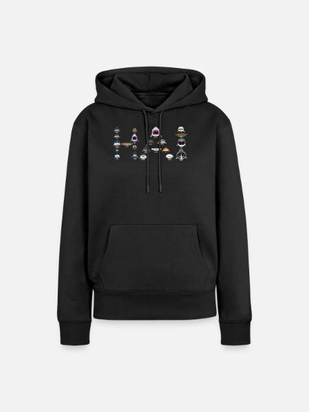 Hai, Haie, Haiarten als Hai - Dame Premium hoodie, økologisk bomuld - sort
