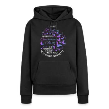 Veuve, Huband Perdu, Deuil, Guardian Angel - Sweat à capuche Premium bio Femme - noir - Devant - Julia (174cm)