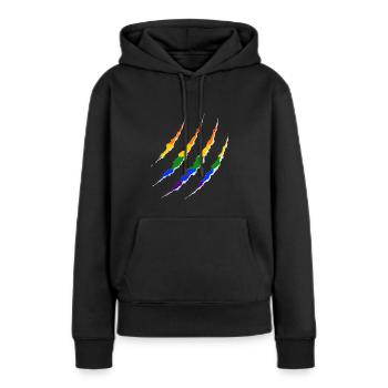 LGBT plaie Gay Pride Arc-en-ciel Coming Out - Sweat à capuche Premium bio Femme - noir - Devant - Julia (174cm)
