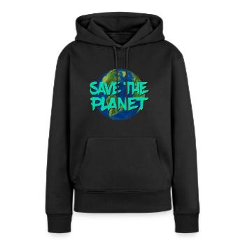 Sauvez la planète - Sweat à capuche Premium bio Femme - noir - Devant - Julia (174cm)