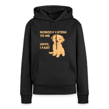 Golden Retriever Golden Retriever Kochanek Złoty - Ekologiczna damska bluza z kapturem Premium - czarny - Przód - Julia (174cm)