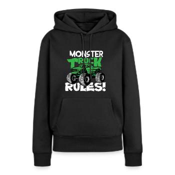 Monster truck tules - Sweat à capuche Premium bio Femme - noir - Devant - Julia (174cm)
