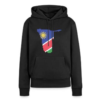 Namibie - Sweat à capuche Premium bio Femme - noir - Devant - Julia (174cm)