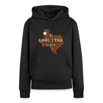 Lone Star Texas Design für stolze Texaner - Frauen Premium Bio Hoodie - Schwarz - Vorne - Julia (174cm)