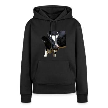 lustige Kuh Kuhkopf Geschenk Bauern Landwirte - Frauen Premium Bio Hoodie - Schwarz - Vorne - Julia (174cm)