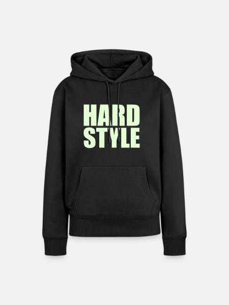 Hard style - Frauen Premium Bio Hoodie - Schwarz
