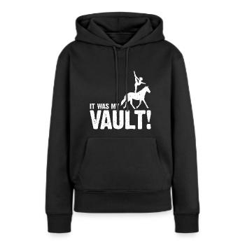Conception de voûte et conception de chevaux de voûte - Sweat à capuche Premium bio Femme - noir - Devant - Julia (174cm)