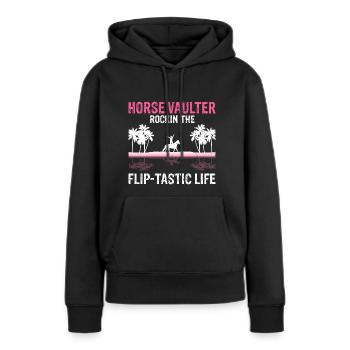 Conception de voûte et conception de chevaux de voûte - Sweat à capuche Premium bio Femme - noir - Devant - Julia (174cm)