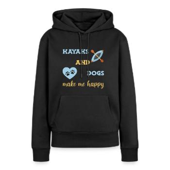 Kajak Kajakfahren - Frauen Premium Bio Hoodie - Schwarz - Vorne - Julia (174cm)