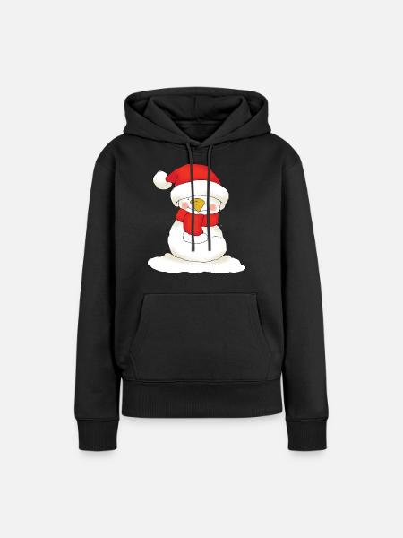Christmas Snowman - Frauen Premium Bio Hoodie - Schwarz