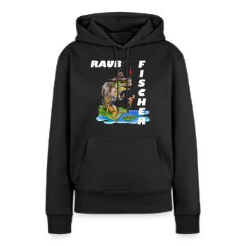 Raubfischer - Frauen Premium Bio Hoodie - Schwarz - Vorne - Julia (174cm)