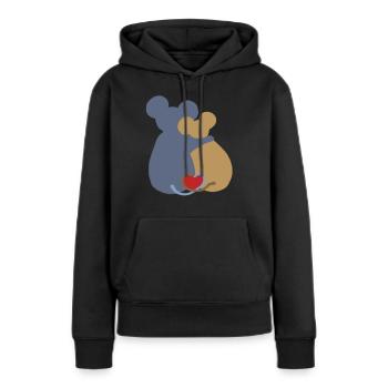 Mäuse Liebespaar - Frauen Premium Bio Hoodie - Schwarz - Vorne - Julia (174cm)