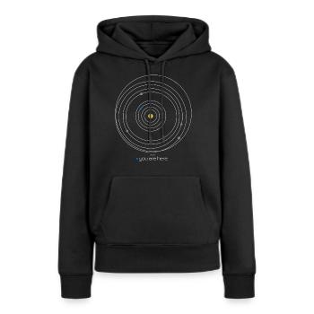 Sonnensystem - Frauen Premium Bio Hoodie - Schwarz - Vorne - Julia (174cm)