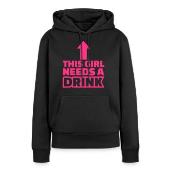 Alkohol - Frauen Premium Bio Hoodie - Schwarz - Vorne - Julia (174cm)