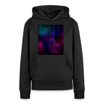 Galaxie - Nordlichter - Frauen Premium Bio Hoodie - Schwarz - Vorne - Julia (174cm)