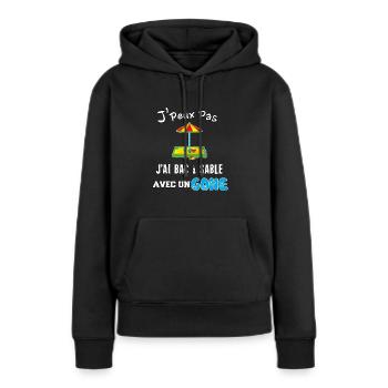 J'peux pas j'ai bac à sable gone 69 - Sweat à capuche Premium bio Femme - noir - Devant - Julia (174cm)