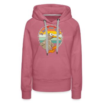 Aucune idée - Sweat à capuche Premium bio Femme - mauve - Devant - Isabella (175cm)