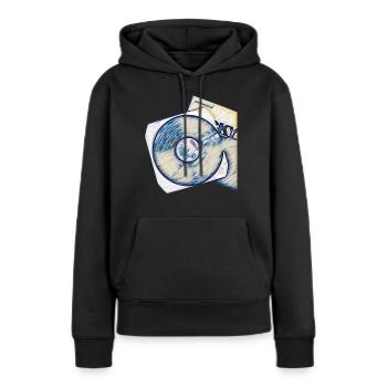 Schallplatte mit Cover - Frauen Premium Bio Hoodie - Schwarz - Vorne - Julia (174cm)