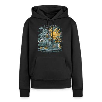 World Creativity and Innovation Day - Frauen Premium Bio Hoodie - Schwarz - Vorne - Julia (174cm)