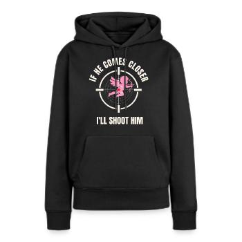 Anti Saint-Valentin T-Shirt.Cadeau de Saint-Valentin - Sweat à capuche Premium bio Femme - noir - Devant - Julia (174cm)