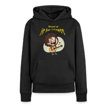 Dessin animé drôle - Sweat à capuche Premium bio Femme - noir - Devant - Julia (174cm)