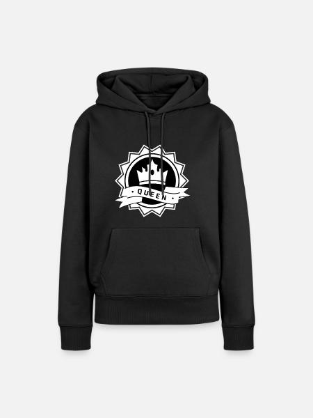 King & Queen - QUEEN - Women’s Premium Organic Hoodie - black