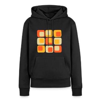 70er Jahre Muster - Frauen Premium Bio Hoodie - Schwarz - Vorne - Julia (174cm)
