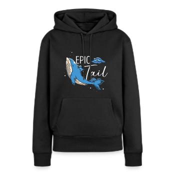 Orca Beobachtung für Buckelwale und Meerwale - Frauen Premium Bio Hoodie - Schwarz - Vorne - Julia (174cm)