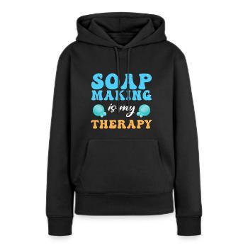 Seife Herstellen Handgemachte Seife - Frauen Premium Bio Hoodie - Schwarz - Vorne - Julia (174cm)
