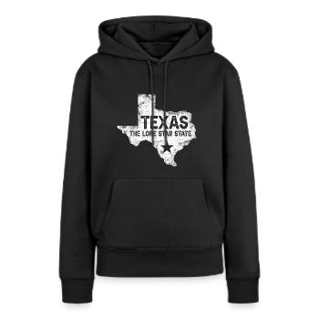 Lone Star Texas Kartendesign für stolze Texaner - Frauen Premium Bio Hoodie - Schwarz - Vorne - Julia (174cm)