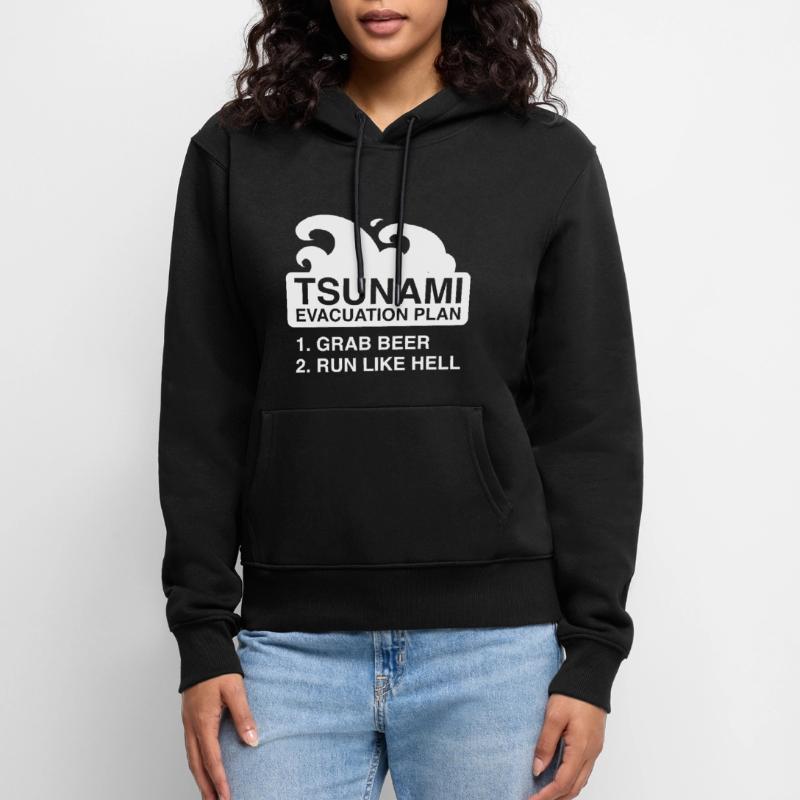 Plan d’évacuation après le tsunami Sweat à capuche Premium bio Femme