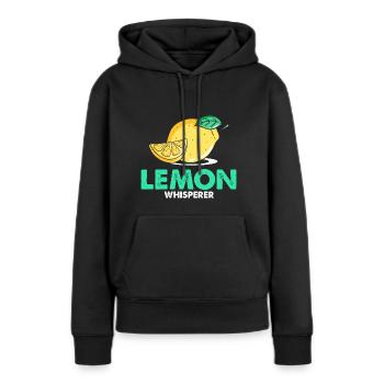Limonade Limonade Limonade Limonade Stand Design - Sweat à capuche Premium bio Femme - noir - Devant - Julia (174cm)