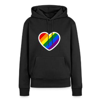 Fahne homosexuell herz - Frauen Premium Bio Hoodie - Schwarz - Vorne - Julia (174cm)
