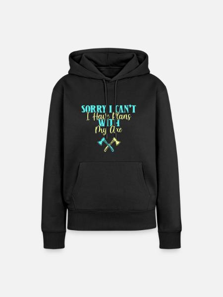 Axt werfen Axtwerfen - Frauen Premium Bio Hoodie - Schwarz