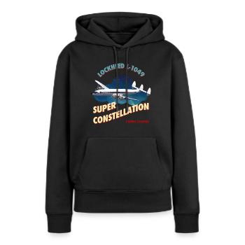 super constellation - Sweat à capuche Premium bio Femme - noir - Devant - Julia (174cm)
