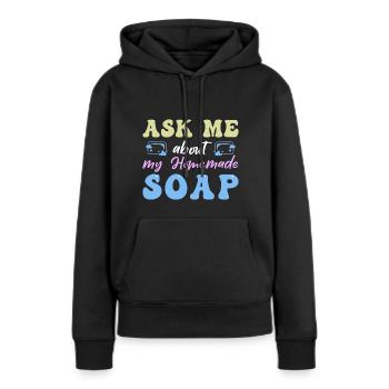 Seife Herstellen Handgemachte Seife - Frauen Premium Bio Hoodie - Schwarz - Vorne - Julia (174cm)