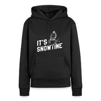 Conception de motoneigistes et de motoneiges - Sweat à capuche Premium bio Femme - noir - Devant - Julia (174cm)
